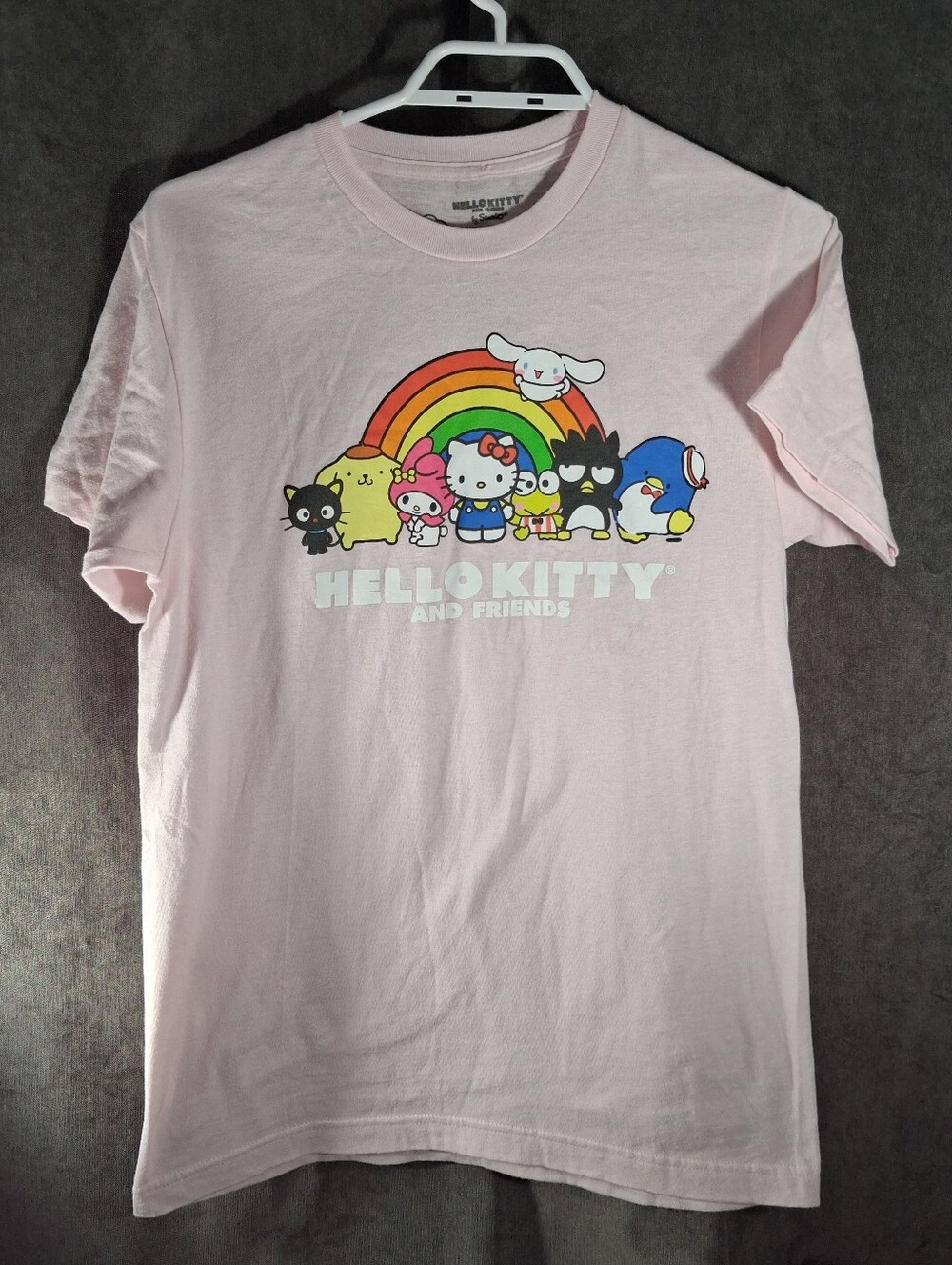 Sanrio Hello Kitty and Friends Character Lineup Light Pink Graphic Tee VG- S